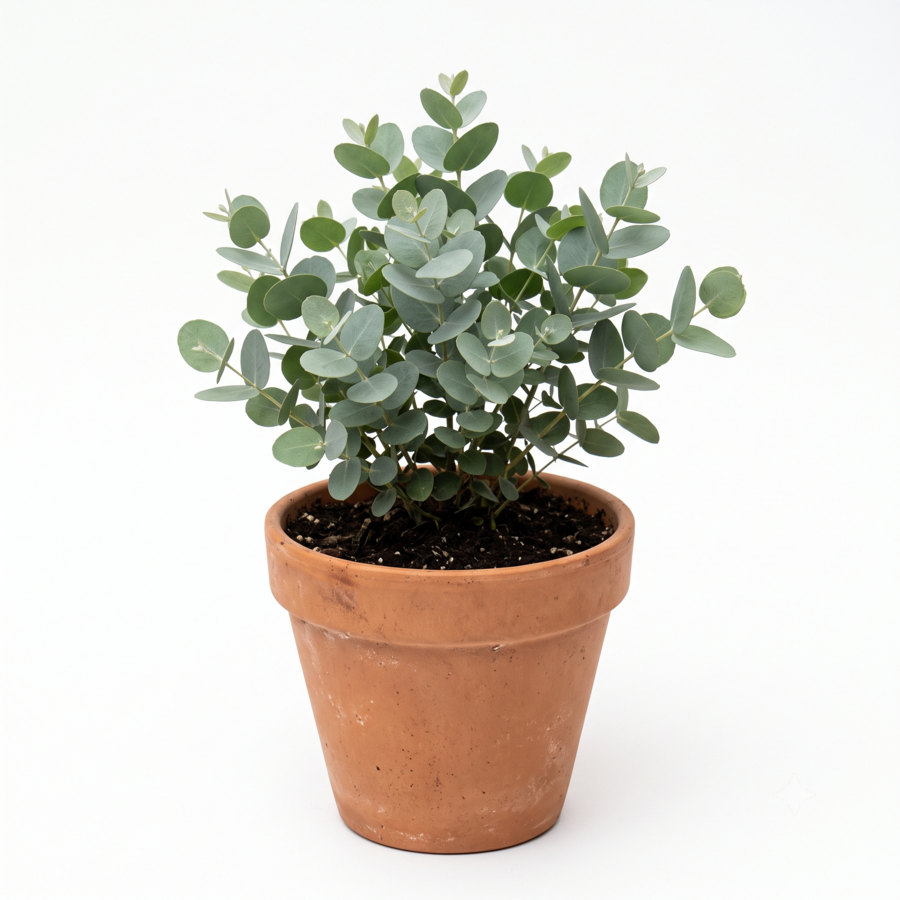 Eucalyptus gunnii | 30 cm hoog | In 12 cm pot | Geleverd in terracottapot | Zilvergroene tuinplant