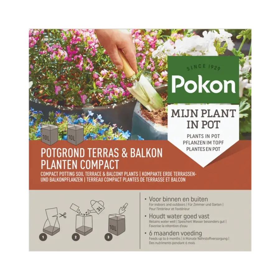 Lichtgewicht kokos potgrond compact voor terras en balkon