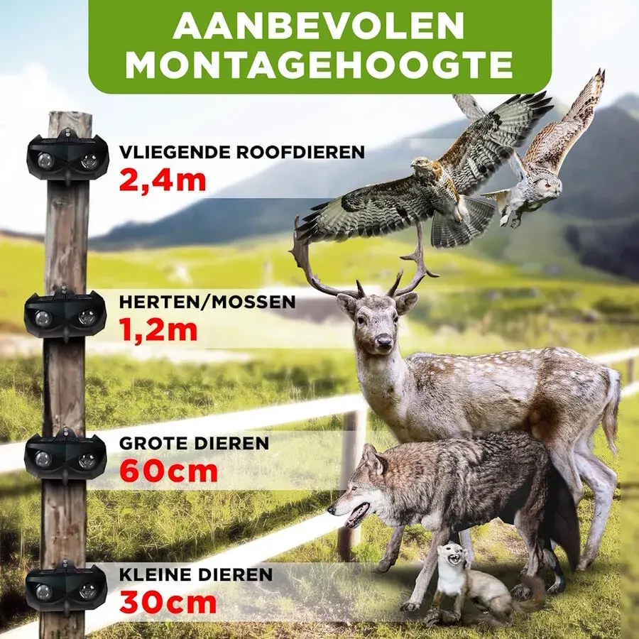 Solar wildverjager set van 2 met blauw LED-afweerlicht tot 10 meter