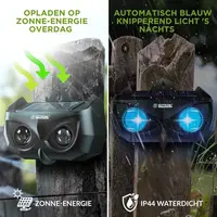 Solar wildverjager set van 2 met blauw LED-afweerlicht tot 10 meter