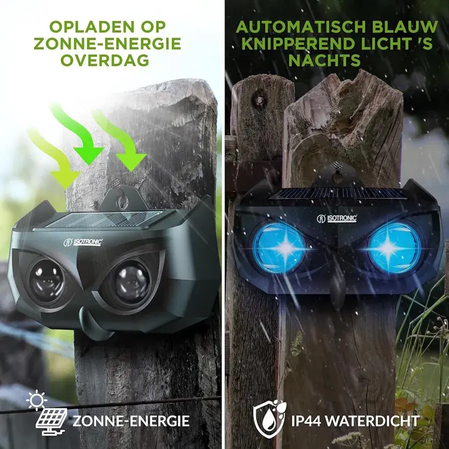Solar wildverjager set van 2 met blauw LED-afweerlicht tot 10 meter