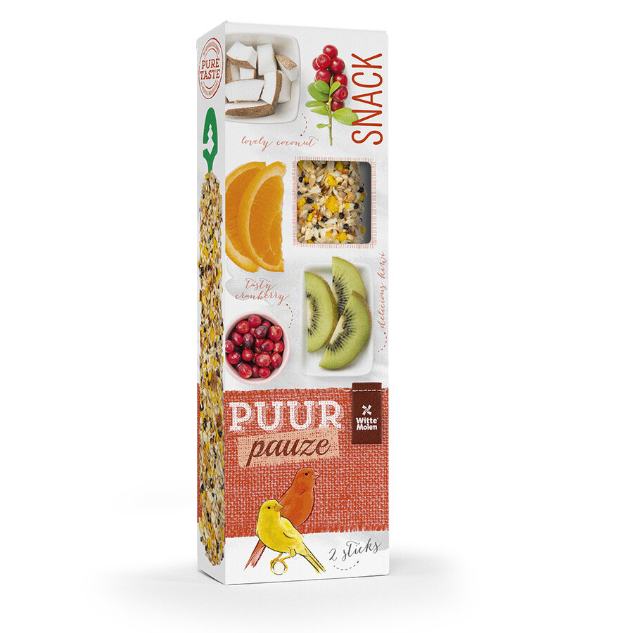 Puur Pauze zaadsticks voor kanaries met veenbes en kiwi 2 stuks 60 gram