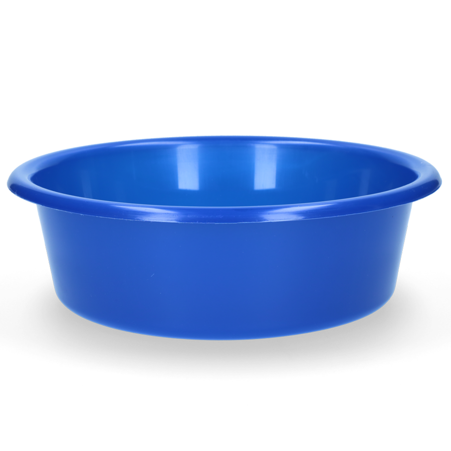 Ronde voer- en drinkbak 6 liter blauw voor paard en vee