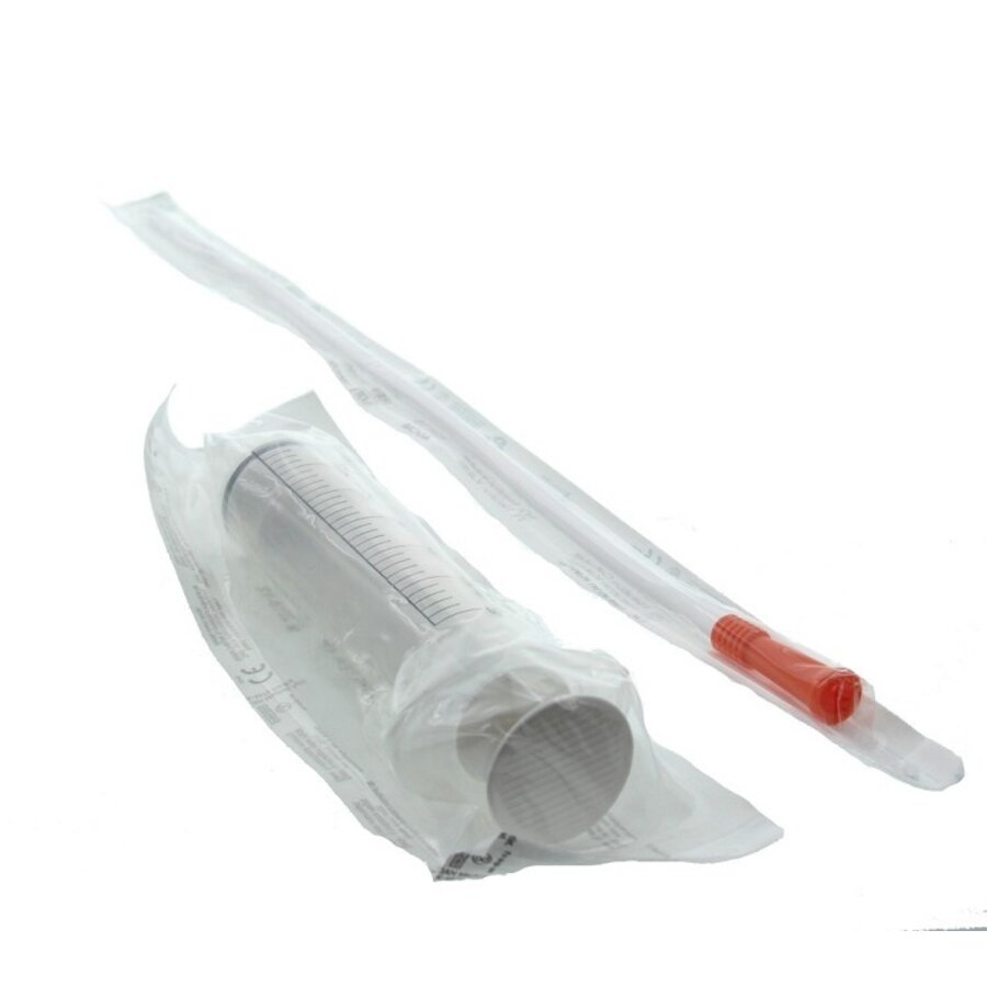 Ingeefsonde voor lammeren met 60 ml spuit en 40 cm slang
