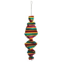 Vogelspeelgoed Stacker van hout 17,5 x 5 cm multicolor