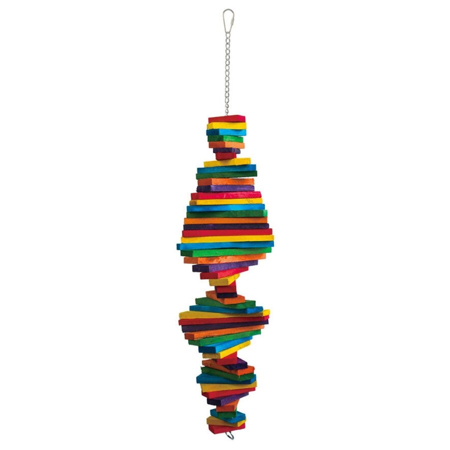 Vogelspeelgoed Stacker van hout 17,5 x 5 cm multicolor