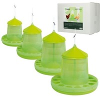 Kunststof voerautomaat voor kippen 8 kg limegroen