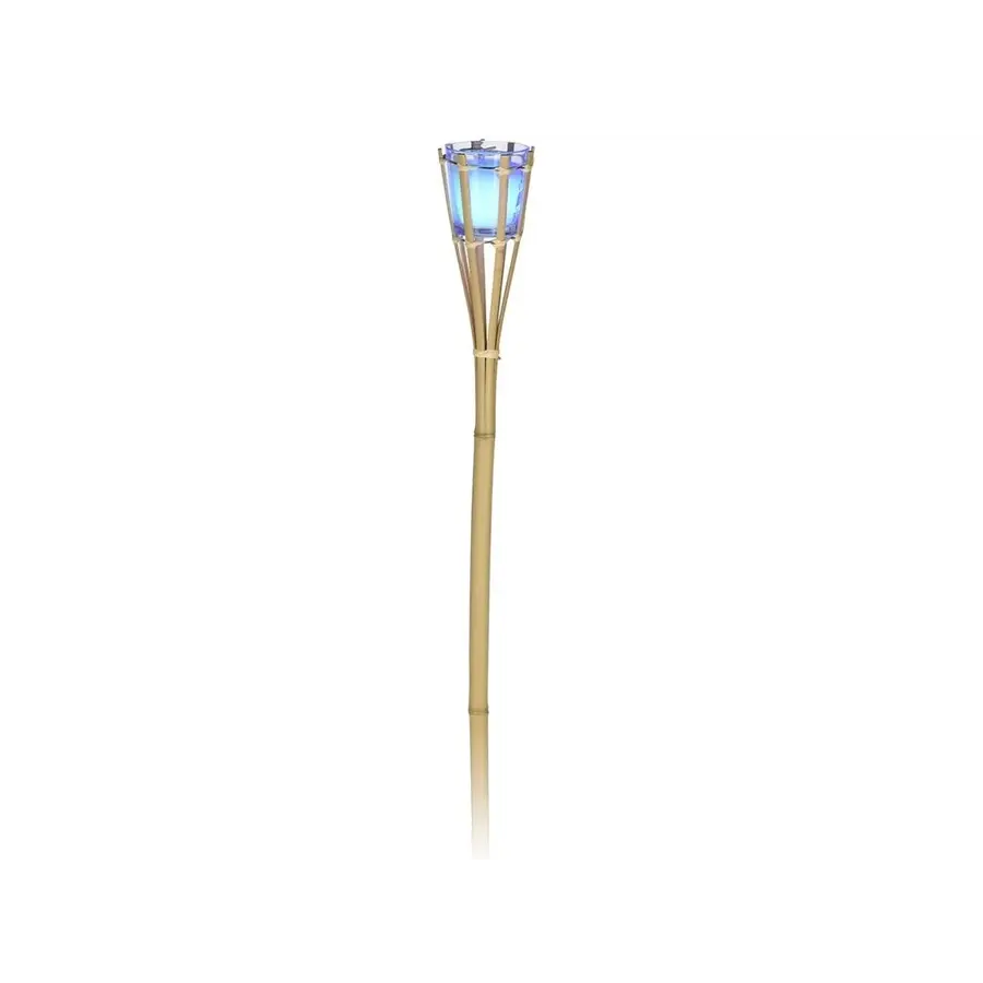 Citronella tuinfakkel van bamboe met LED-verlichting 76 cm