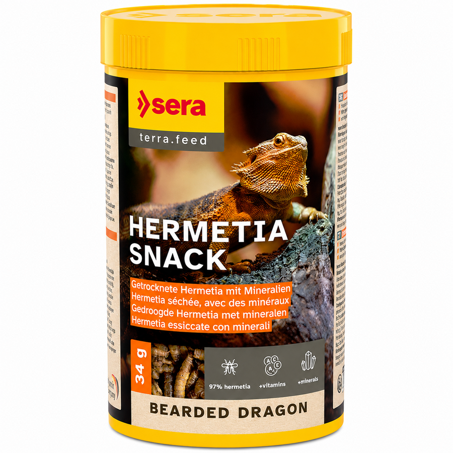 Baardagaam Hermetia snack met vitamines en mineralen 250 ml | 34 g