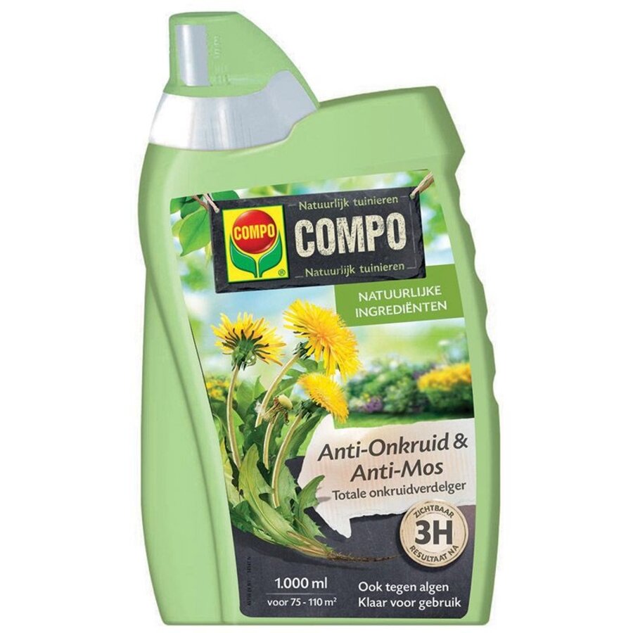 Anti-onkruid en anti-mos totaal concentraat 1 liter voor 80 m²