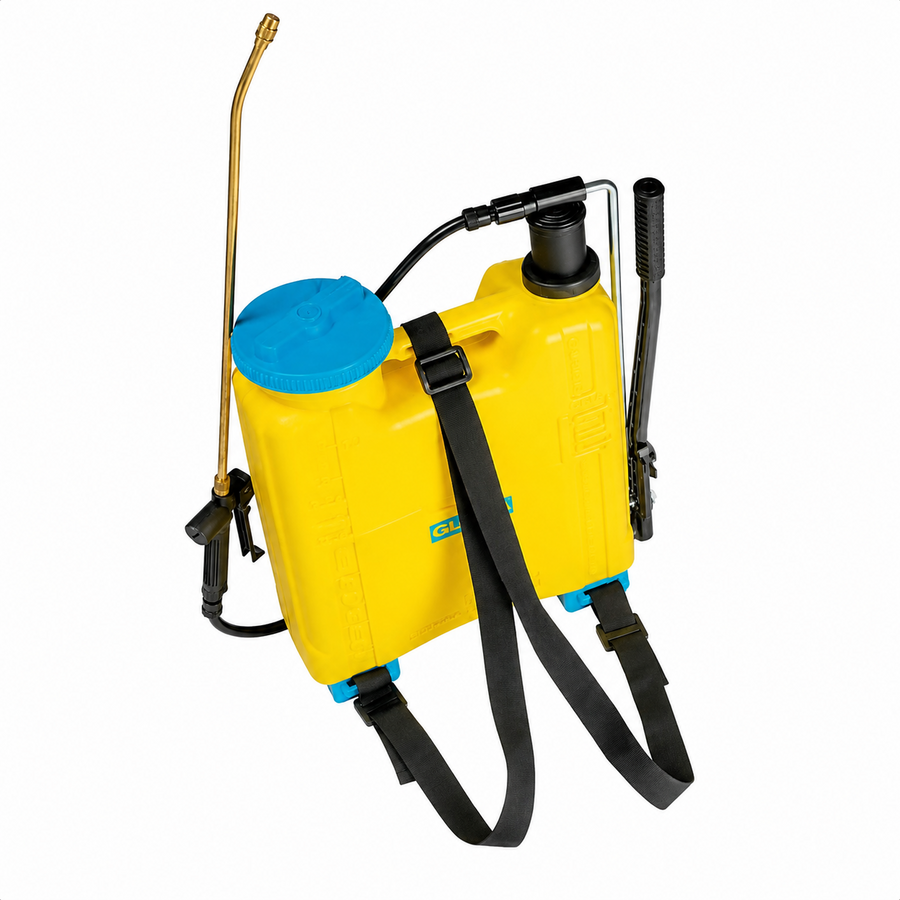 Handmatige rugspuit 12 liter met messing spuitlans en 4 bar werkdruk