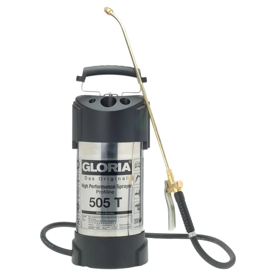Professionele RVS drukspuit 5 liter met manometer en 6 bar werkdruk
