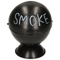 BBQ buitenasbak Smoke zwart Ø13 x H15 cm met deksel