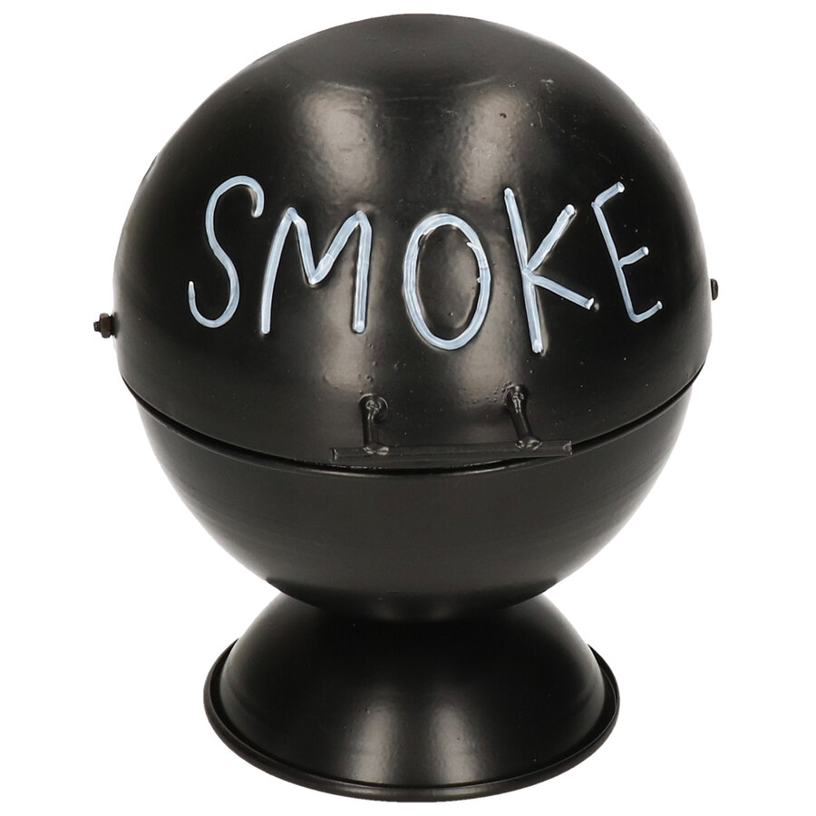 BBQ buitenasbak Smoke zwart Ø13 x H15 cm met deksel