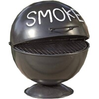 BBQ buitenasbak Smoke zwart Ø13 x H15 cm met deksel