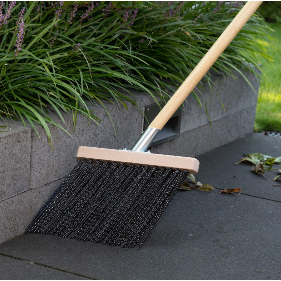Gootbezem 40 cm met zwarte nylon haren voor goten en randen