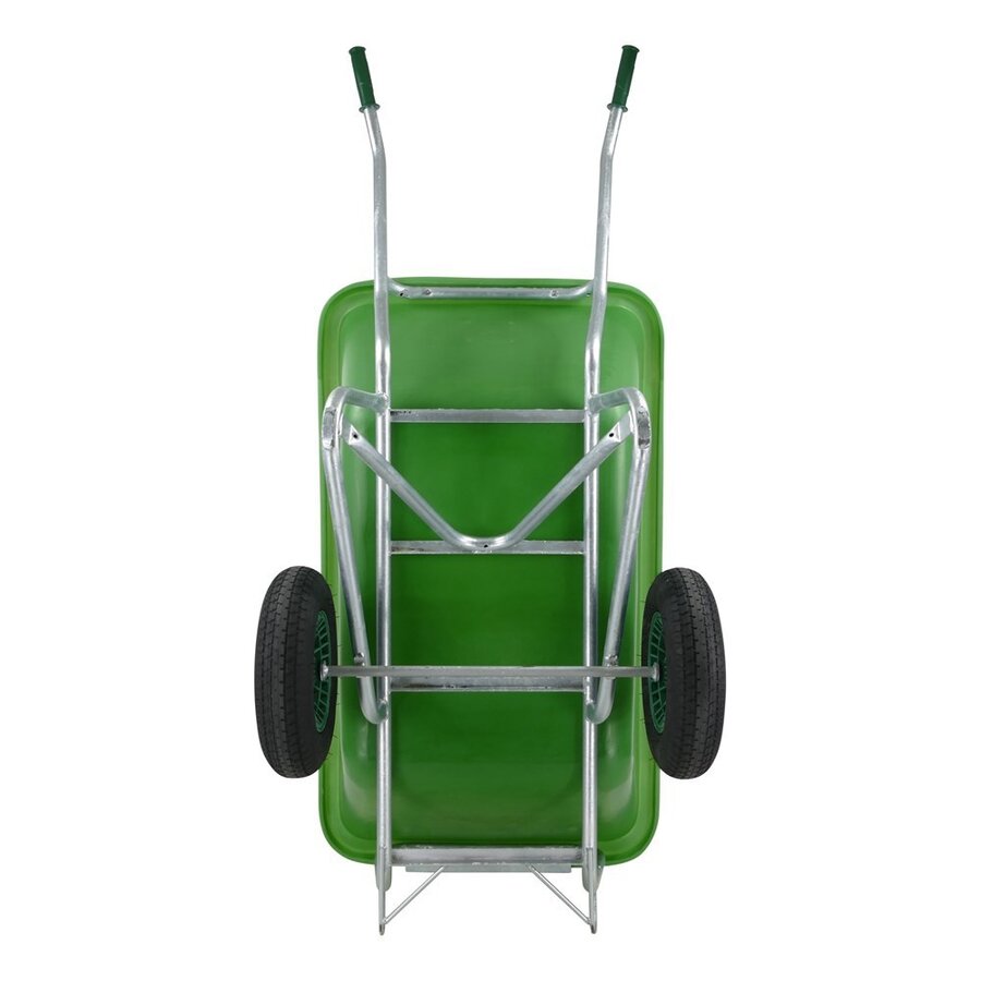 Kruiwagen F&S 350 Liter Groen Met 2 Luchtwielen