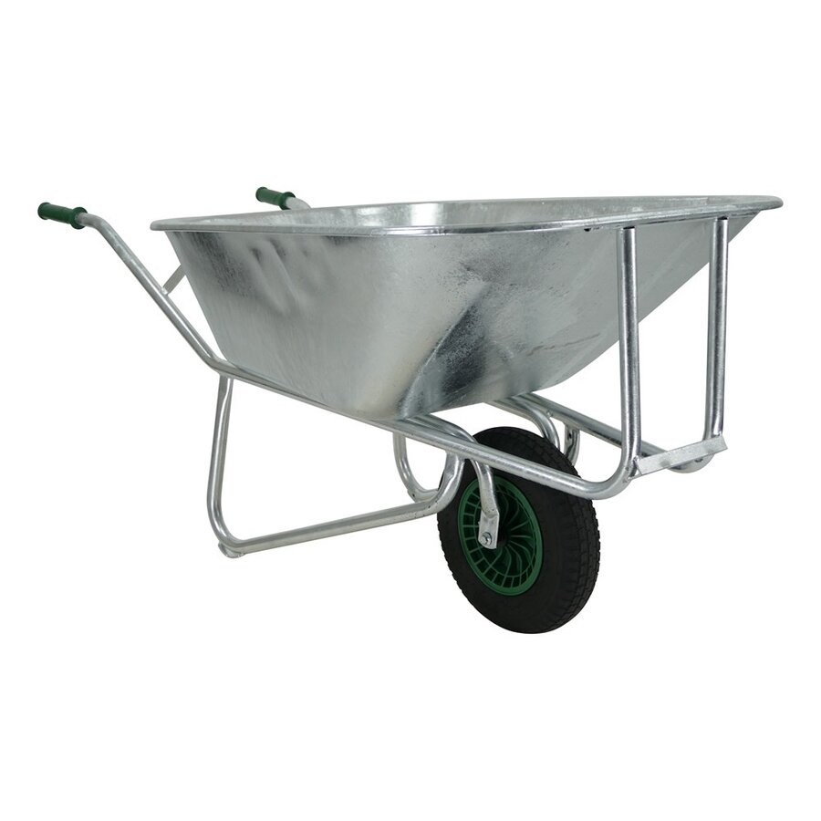 Kruiwagen 230 liter met verzinkte stalen bak en 4-ply luchtband
