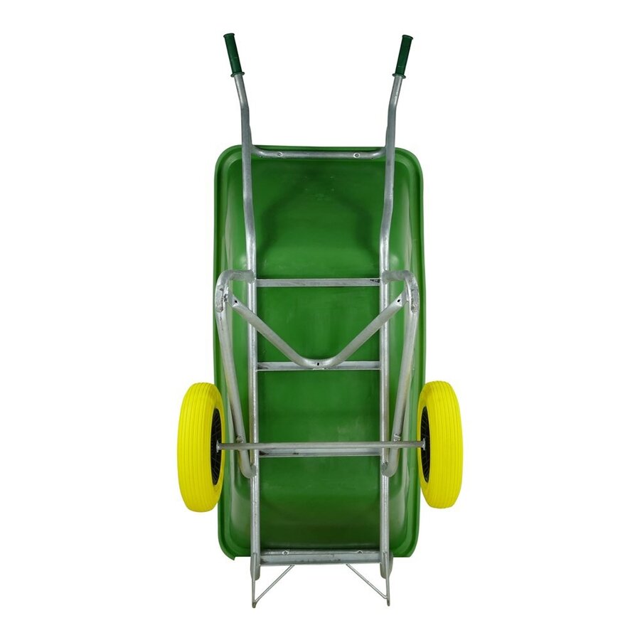 Fort F&S volumekruiwagen 500 liter groen met verzinkt onderstel en 2 antilekwielen