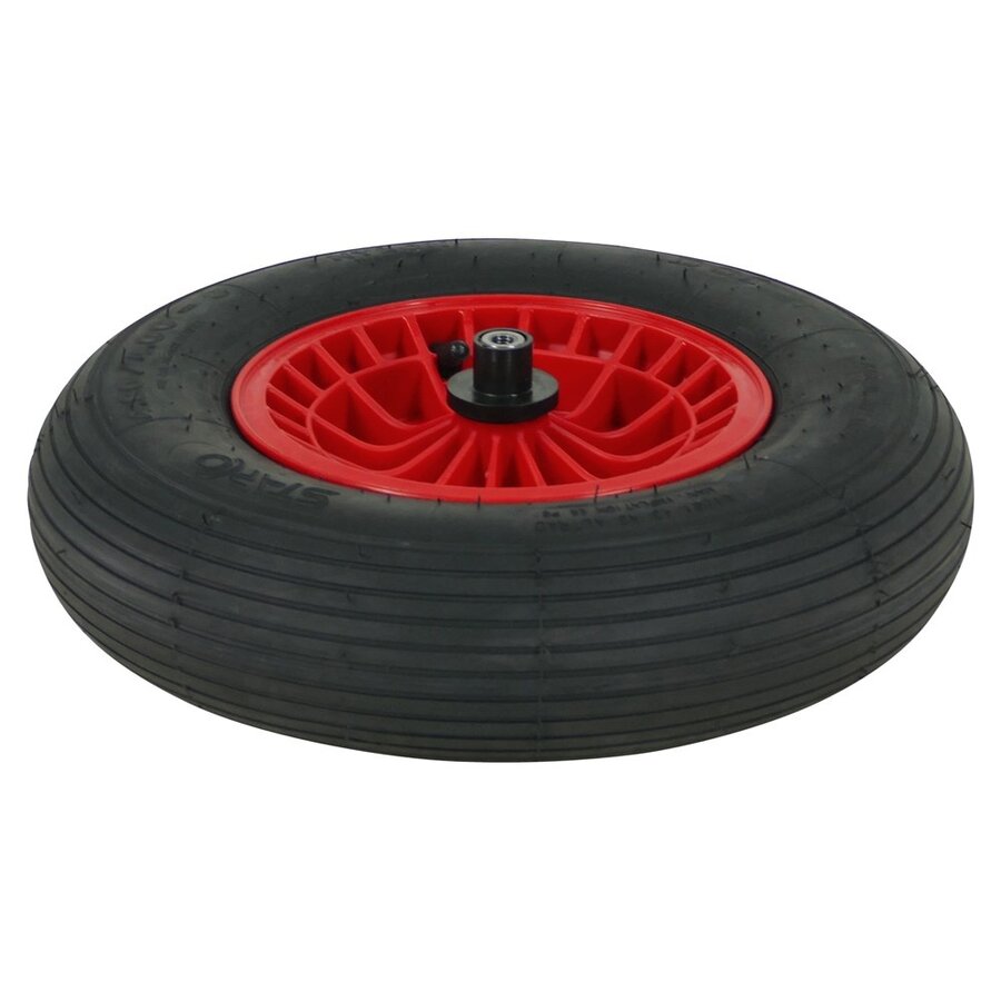 Altrad Fort kruiwagenwiel rood 2PLY 400 x 100 mm met as 130 mm