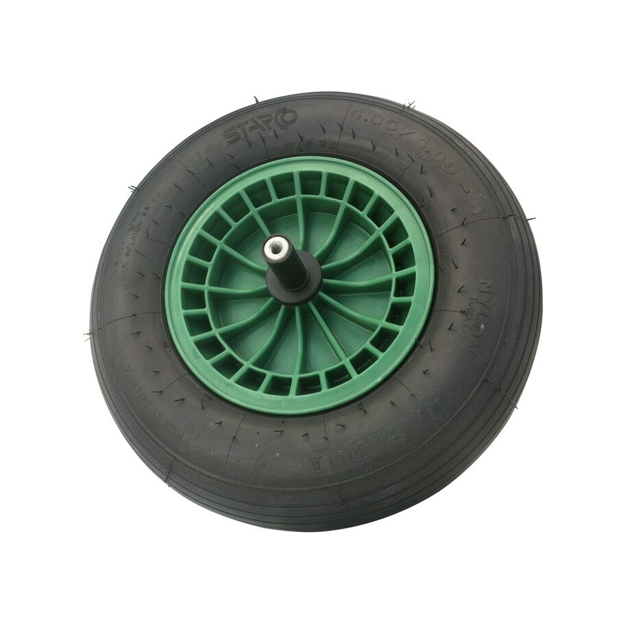 Fort kruiwagenwiel groen 2PLY met as 20 cm