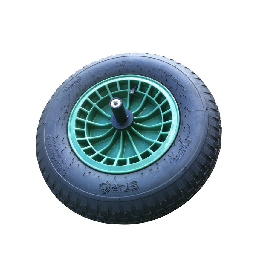 Fort kruiwagenwiel groen 4PLY met as 20 cm