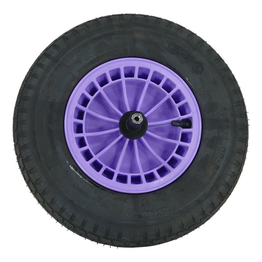 Altrad Fort kruiwagenwiel lavendel 4PLY met luchtband en as 20 cm