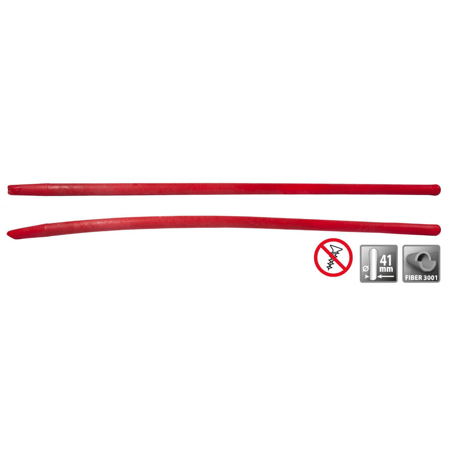 Gebogen schopsteel van glasfiber 130 cm voor schoppen en batsen