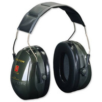 Gehoorkap Optime 2 groen met hoofdband en 31 dB geluidsdemping