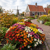 Chrysanthemum 'Garden Mosaic' | Tuinchrysant in diverse kleuren | 17 cm hoog | In 10,5 cm pot | Verkoop per stuk