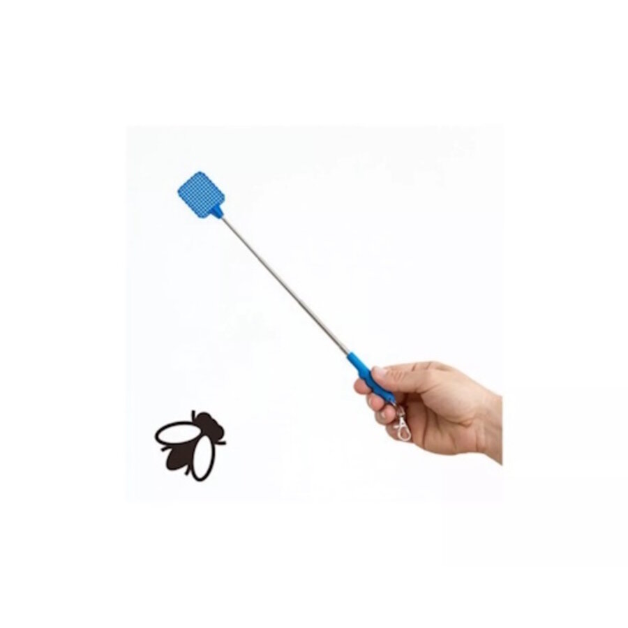 Uitschuifbare mini vliegenmepper met sleutelhanger | compact en draagbaar