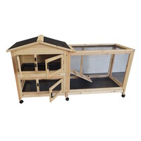 Duvo+Konijnenhok met wielen Hoppy pinus houtkleurig | 157x57x85 cm