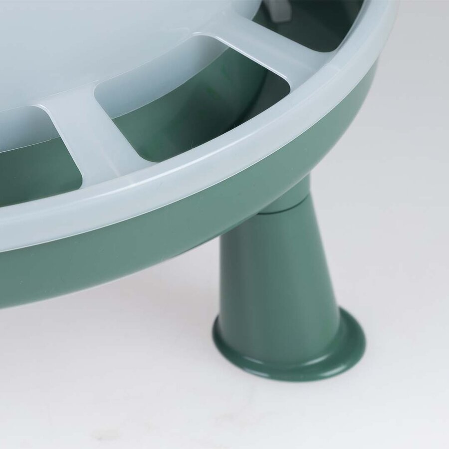Duvo+ Voederbak met pootjes eco transparant groen | 7L of 10L | voersilo voor kippen