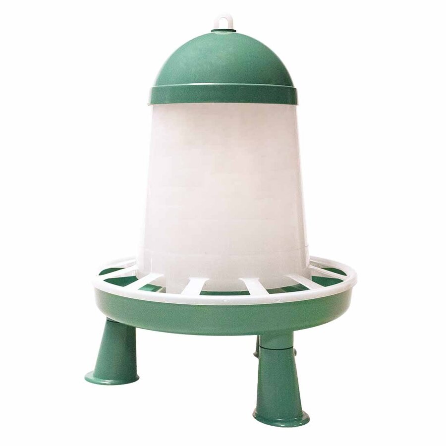 Duvo+ Voederbak met pootjes eco transparant groen | 7L of 10L | voersilo voor kippen