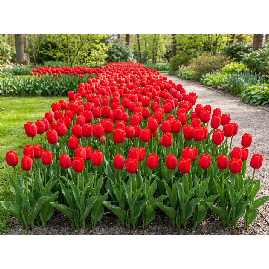 Tulipa Royal van Eijk | 7 bloembollen | rode Darwinhybride tulp voor tuin, balkon en terras