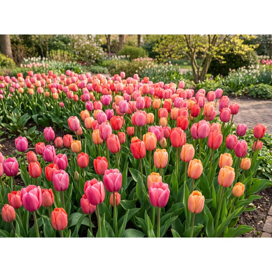 Tulipa Van Eijk Mix bloembollen | 7 stuks | Kleurrijke Darwin tulp voor tuin, balkon en terras