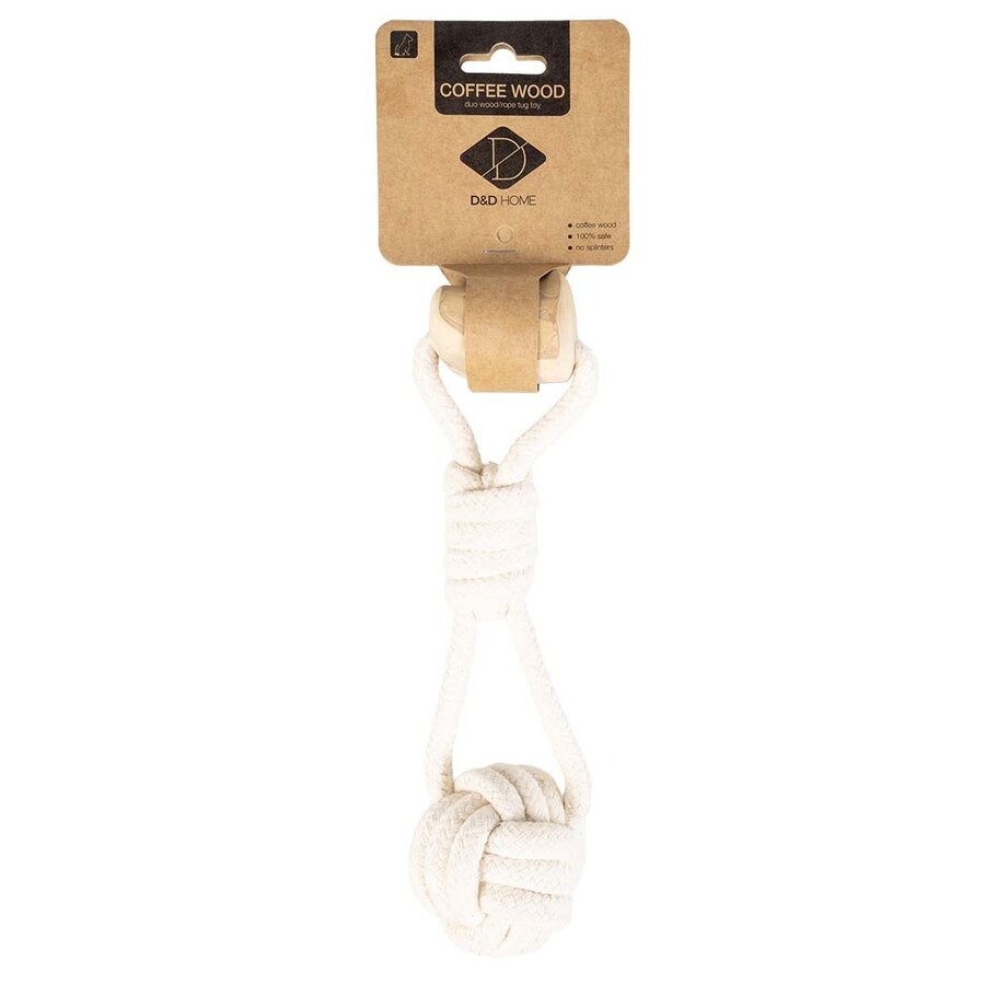 Trekspeeltje koffiehout Duo Tug 25 x 4 x 5 cm voor honden