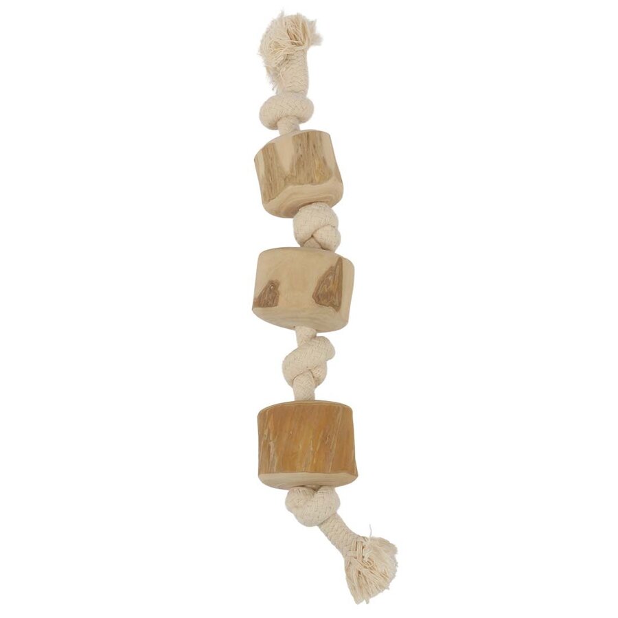 Touwspeeltje koffiehout Triple Wood 35 x 5 x 5 cm voor honden
