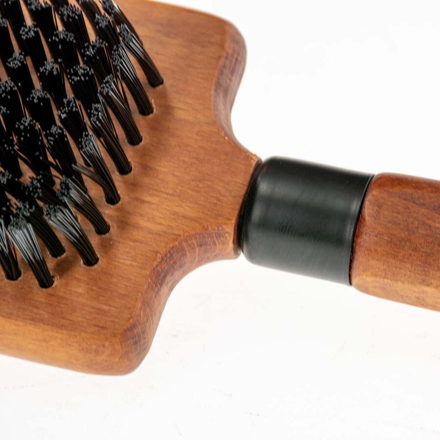 Dubbelzijdige vachtborstel met pinnen en nylon 25 x 7 x 5 cm bruin