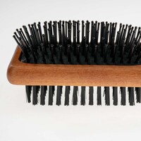 Dubbelzijdige vachtborstel met pinnen en nylon 25 x 7 x 5 cm bruin