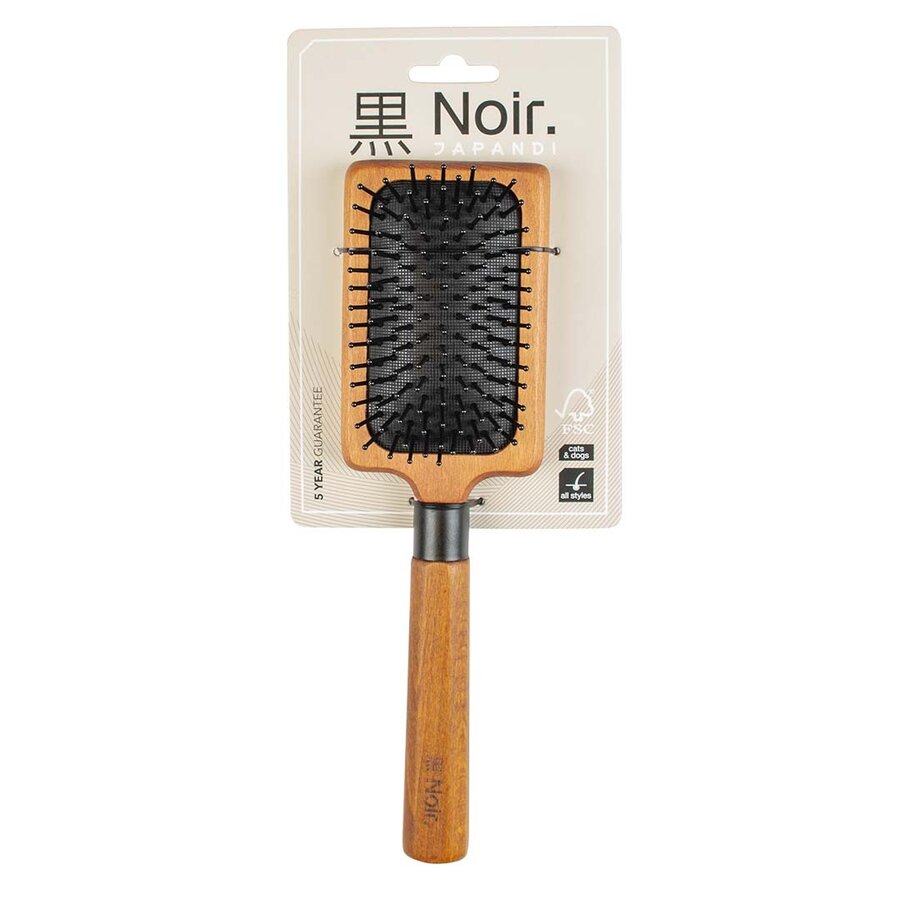 Dubbelzijdige vachtborstel met pinnen en nylon 25 x 7 x 5 cm bruin