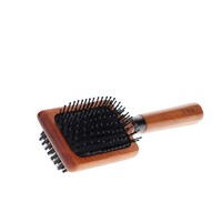Dubbelzijdige vachtborstel met pinnen en nylon 25 x 7 x 5 cm bruin