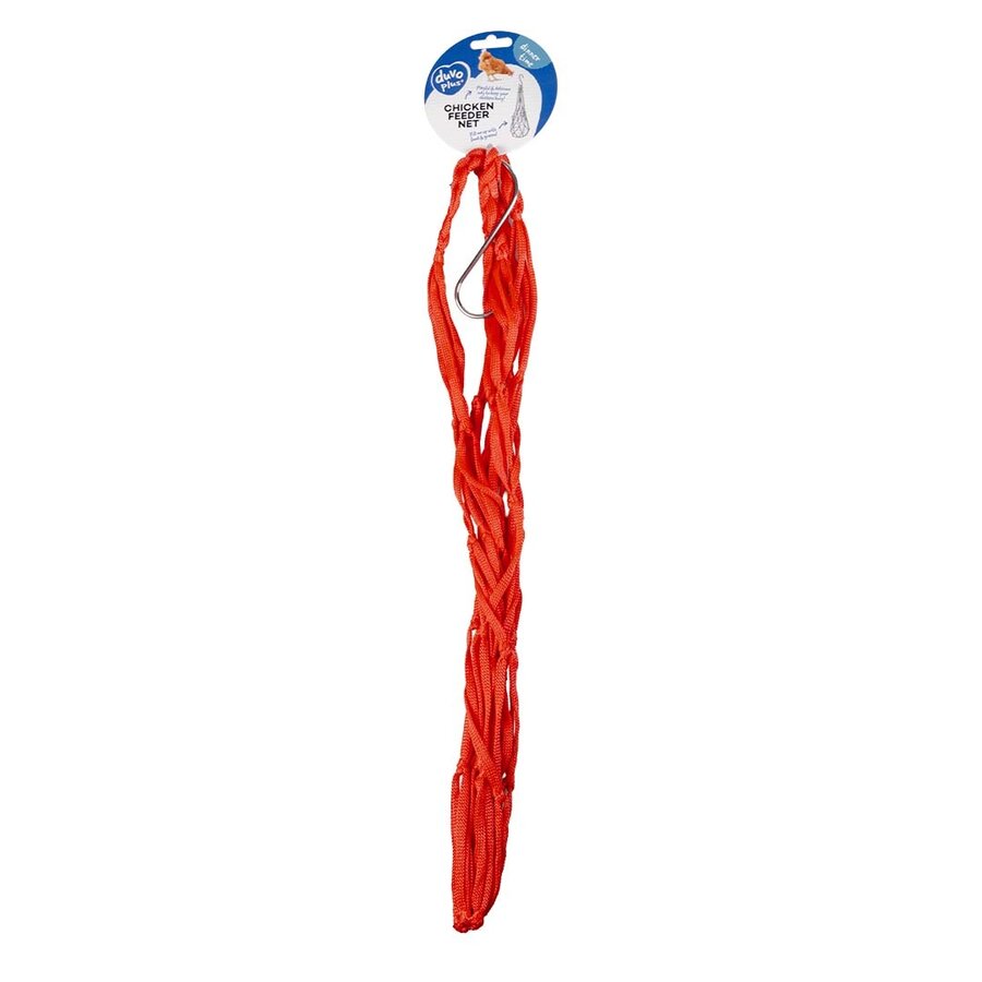 Voedernet voor kippen rood 50 x 18 cm | nylon snackhouder voor groenvoer