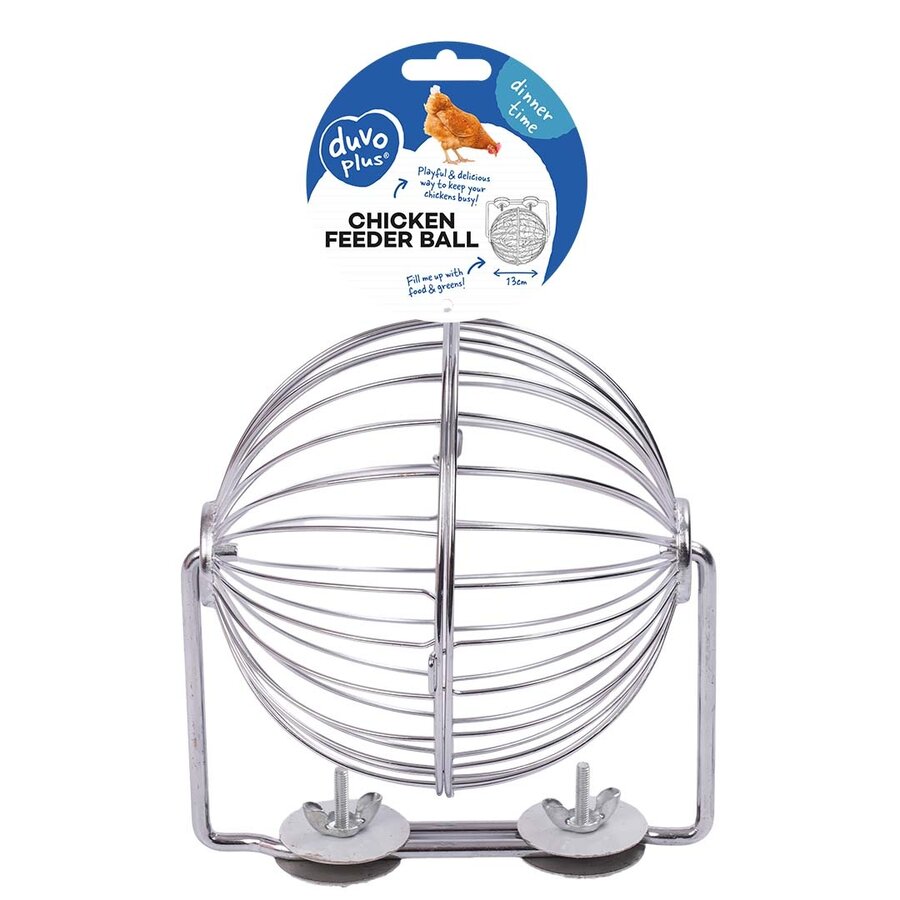 Metalen voederbal voor kippen 13 x 13 x 13 cm | voor groenvoer en verrijking