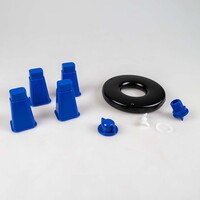 Drinkemmer met handvat en pootjes | 15 of 25 liter | blauw/wit
