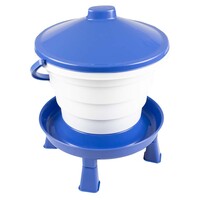 Drinkemmer met handvat en pootjes | 15 of 25 liter | blauw/wit