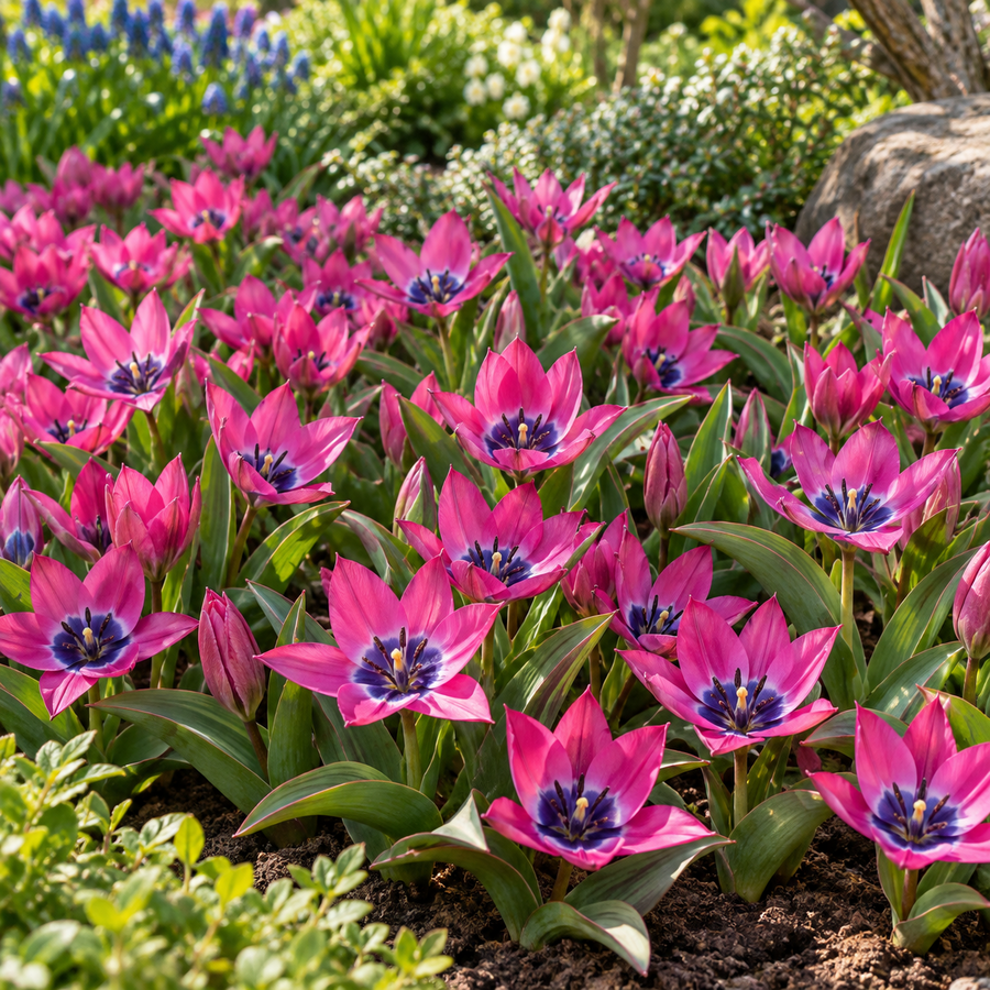 Tulipa humilis Little Beauty bloembol | botanische roze tulp | ca. 10 cm hoog | bloeit midden voorjaar | verkoop per bol