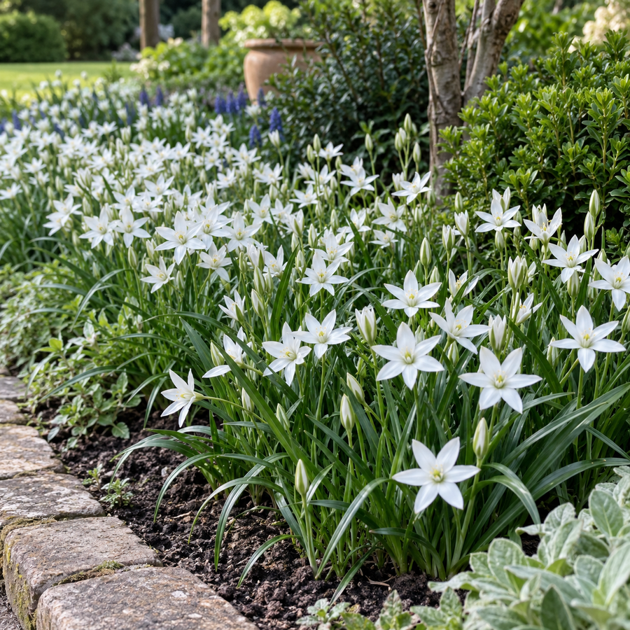 Ornithogalum umbellatum wit | Gewone vogelmelk | 10 bloembollen | Witte voorjaarsbloemen | Max. 25 cm hoog