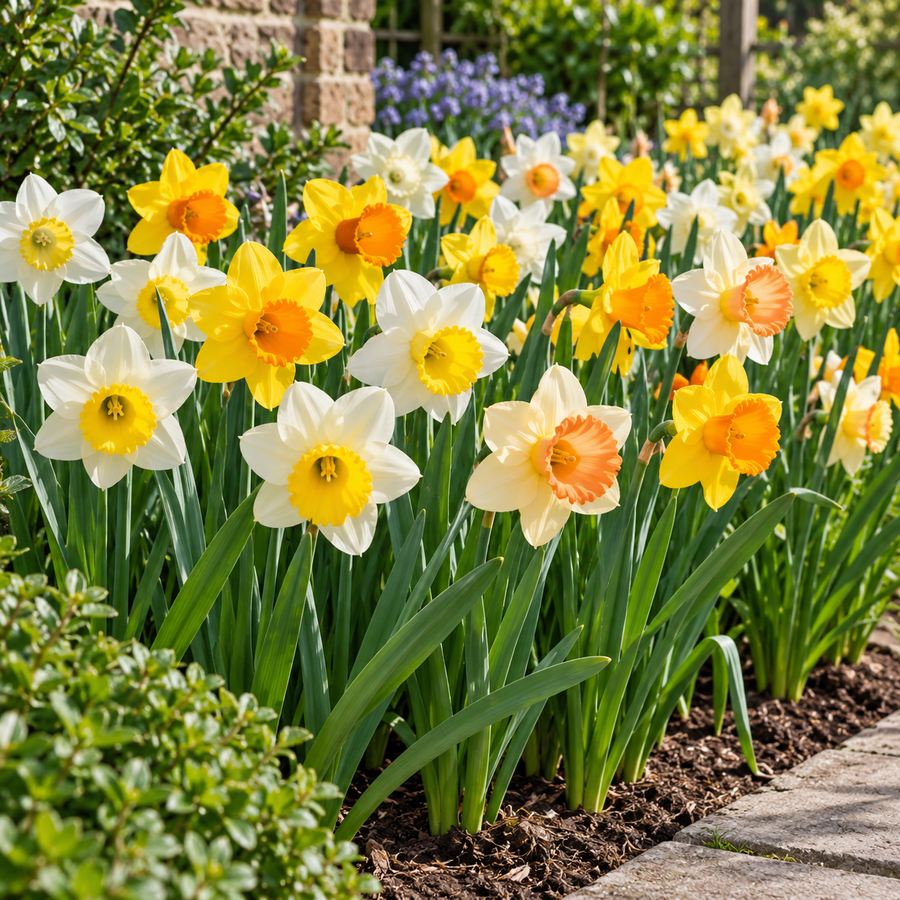 Narcissus Large Cupped Mix | gemengde narcissen | 5 bloembollen | grootkronige voorjaarsbloeier | ca. 40 cm hoog