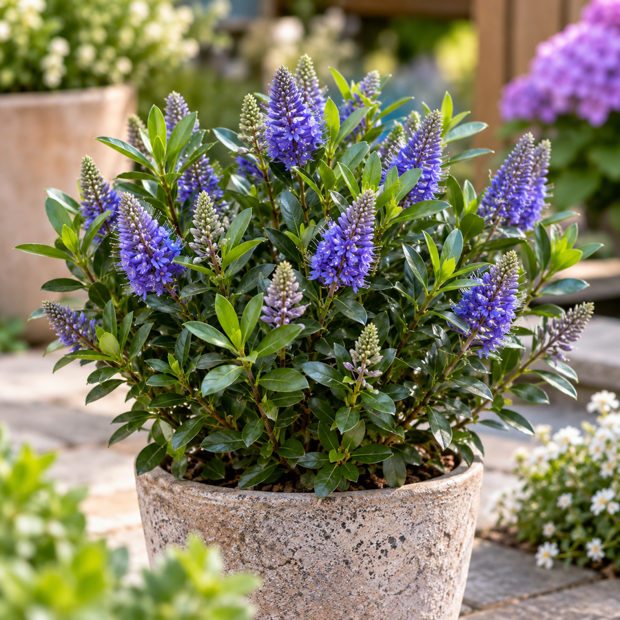 Hebe 'Taupo' | struikveronica | ca. 30 cm hoog | 12 cm pot | blauwe bloei